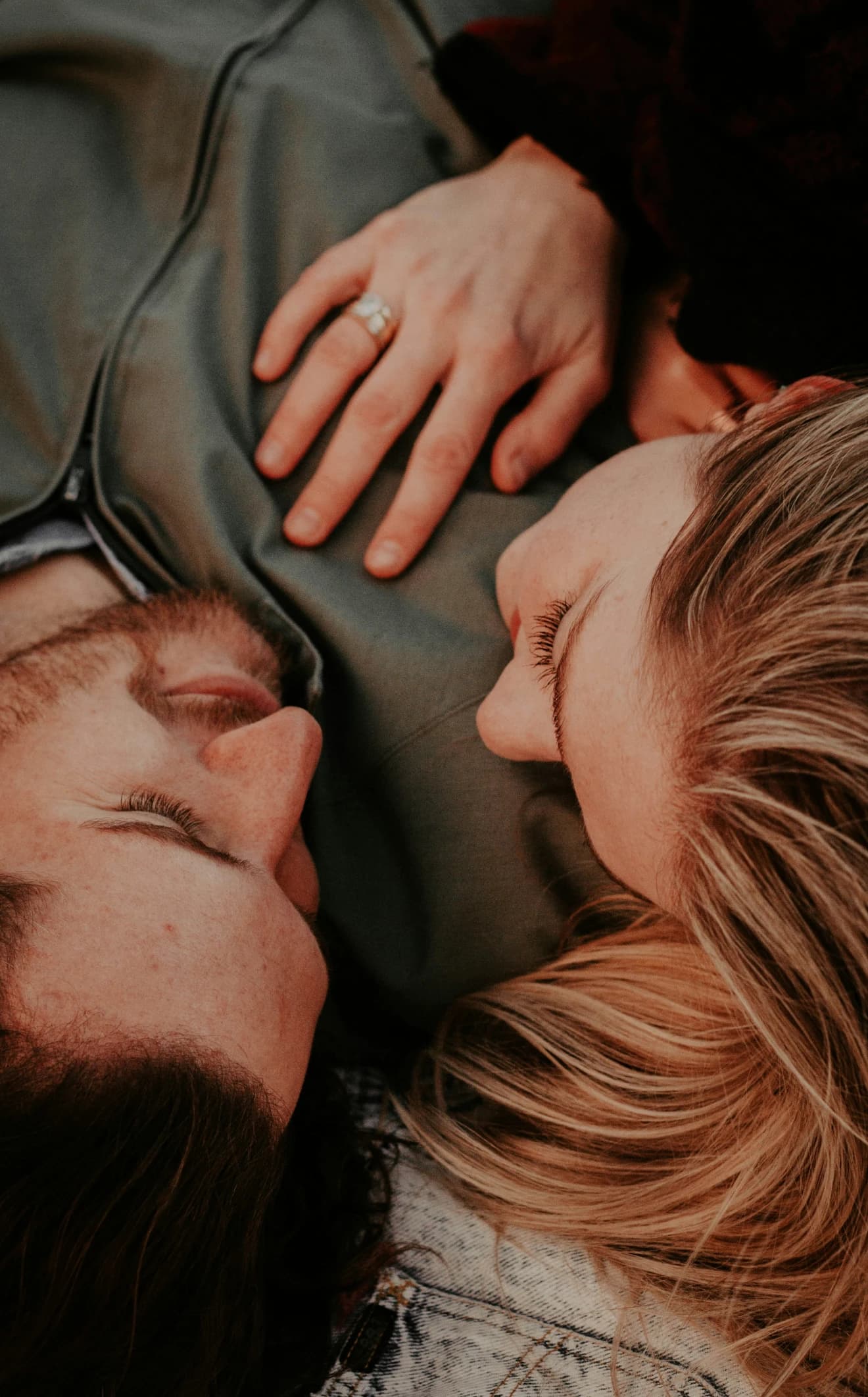 Close-up of a couple embracing